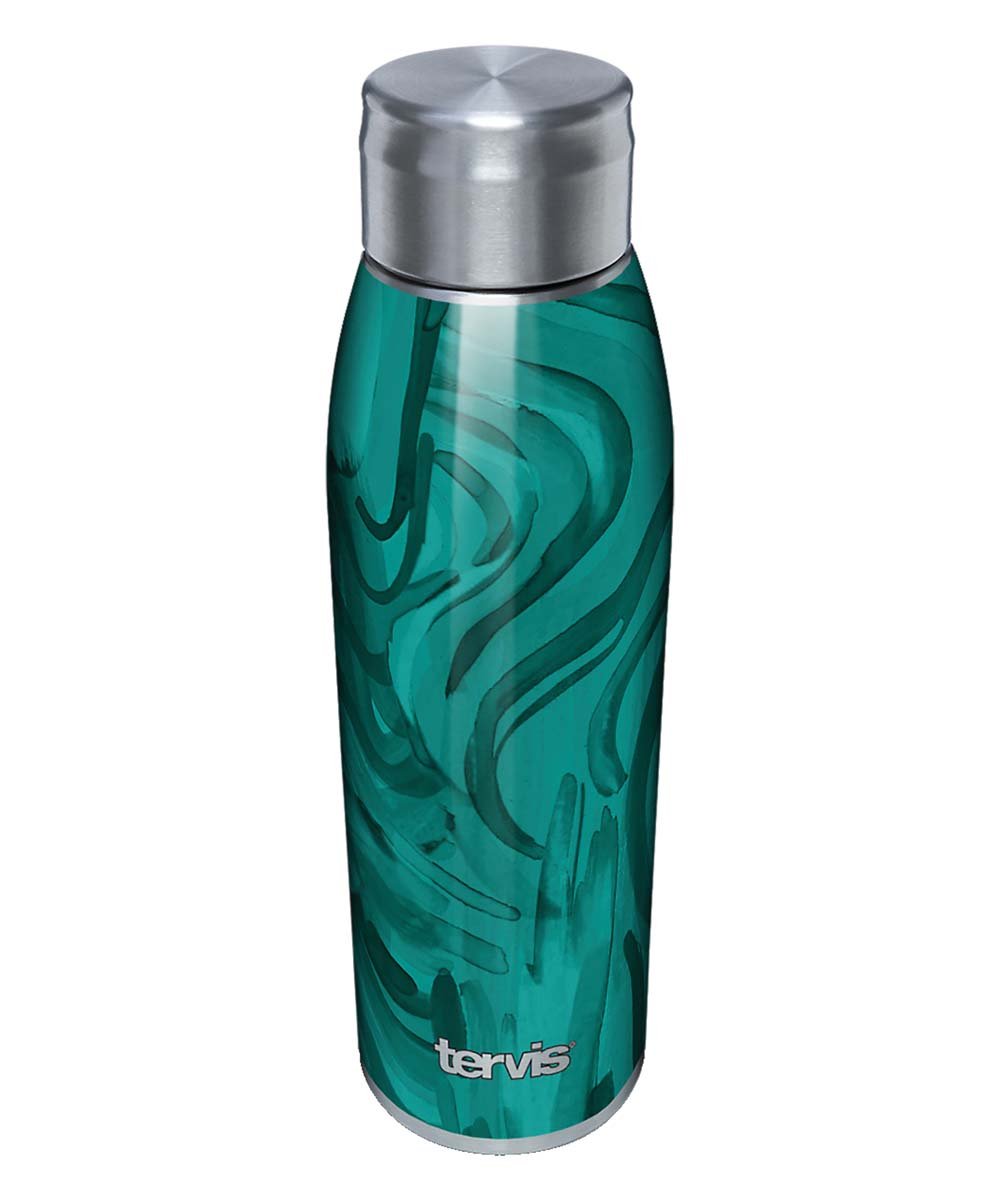 Tervis - Stainless Steel - Green Etta Vee Jewel Marble 17-Oz. Slim Water Bottle