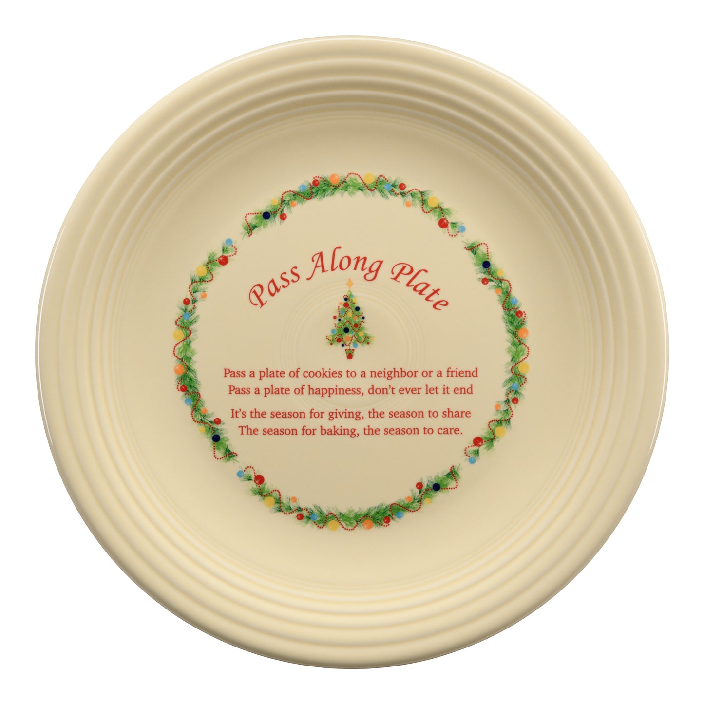 Fiesta® Pass Along Plate - Christmas Tree on Ivory