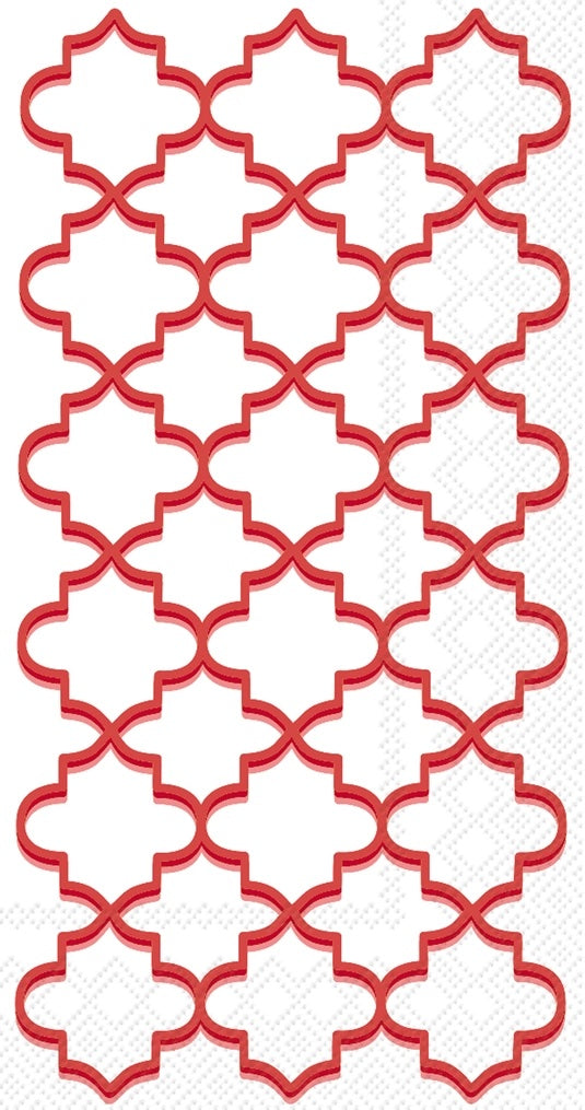 Moroccan Trellis Red Guest Towels BF834109