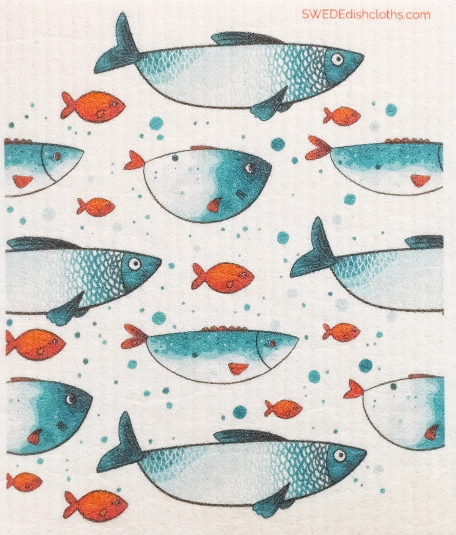 SWEDEdishcloth - Blue Fish School