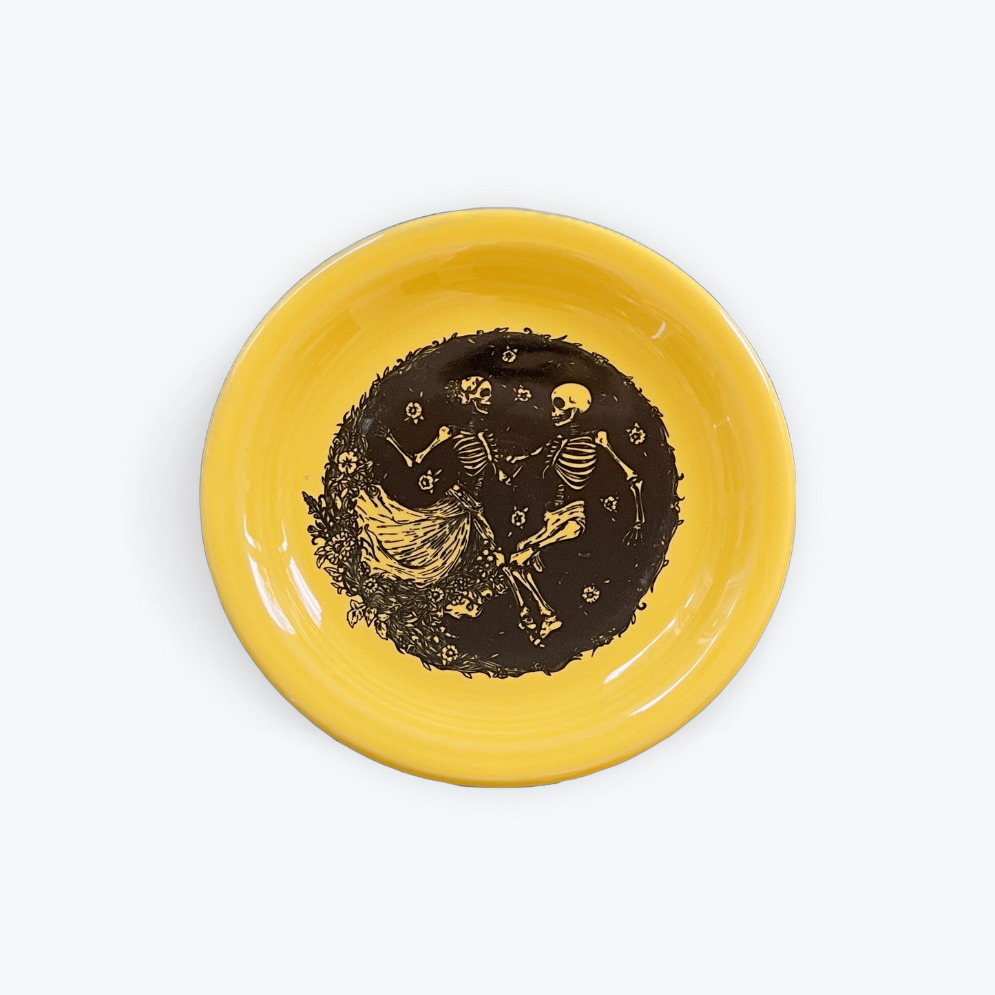 Fiesta® Appetizer Plate - Skeleton Duet Sunflower