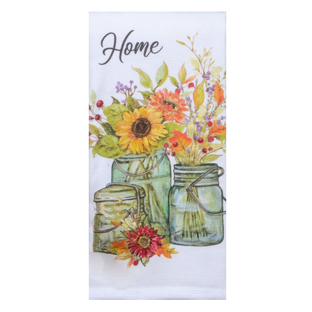 Hello Autumn Mason Jars Dual Purpose Terry Towel