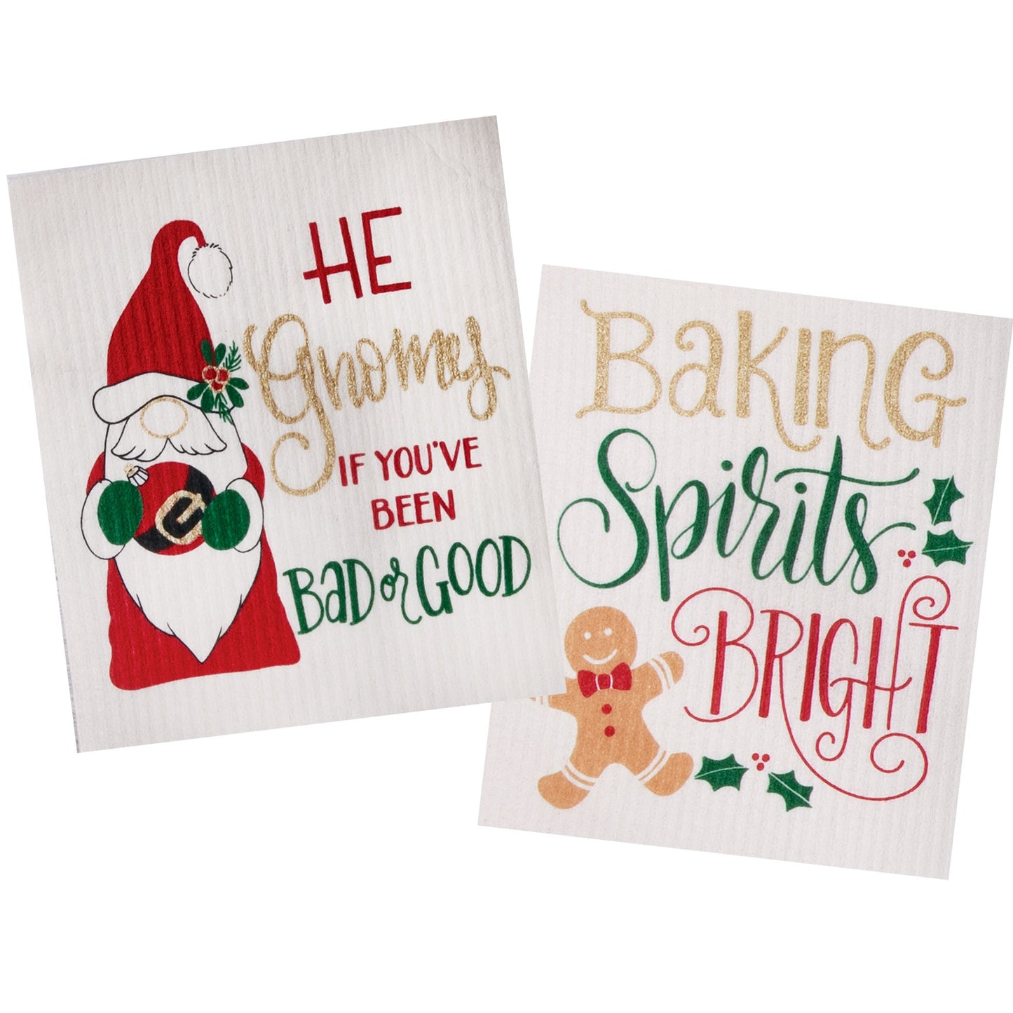 Gnomes/Gingerbread 2PK Swedish Fun Cloths
