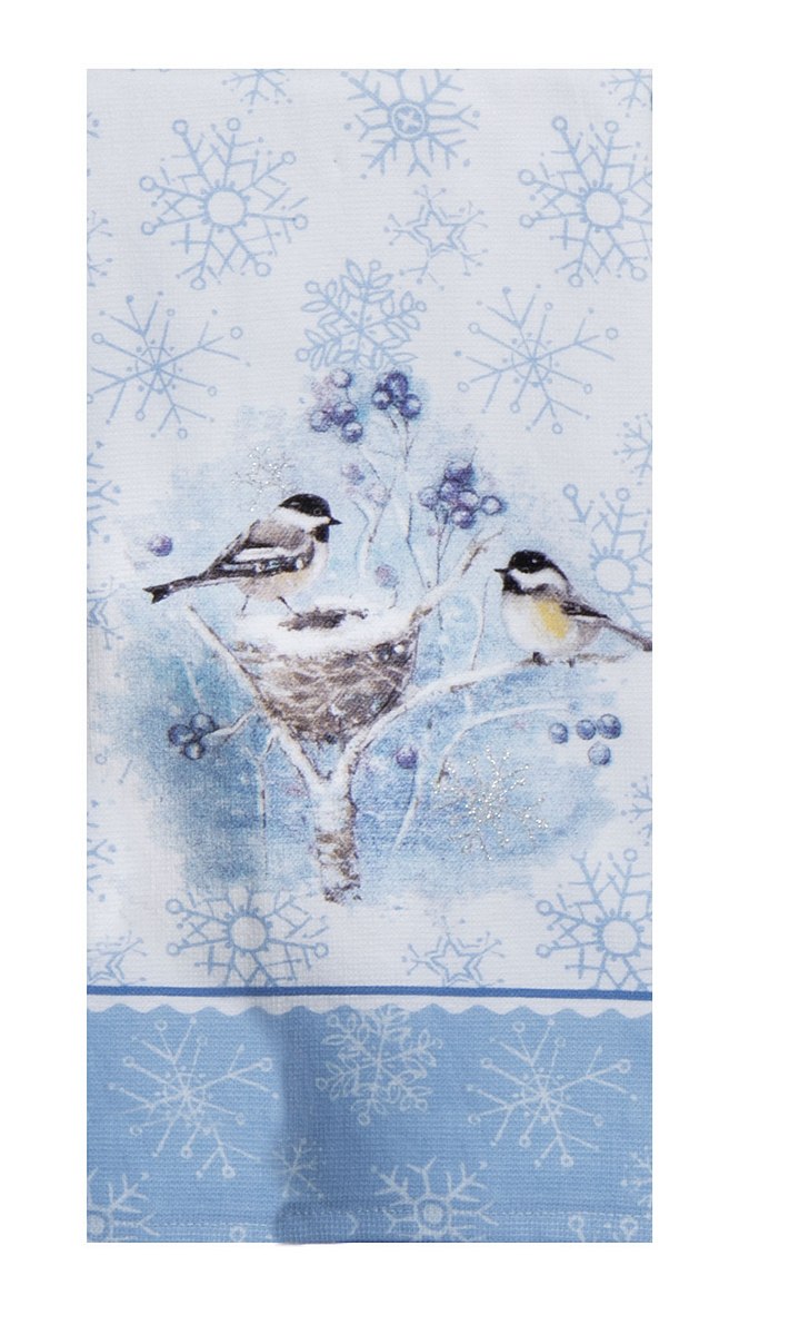 Let it Snow Chickadee H7159 Dual Purpose Terry Towel
