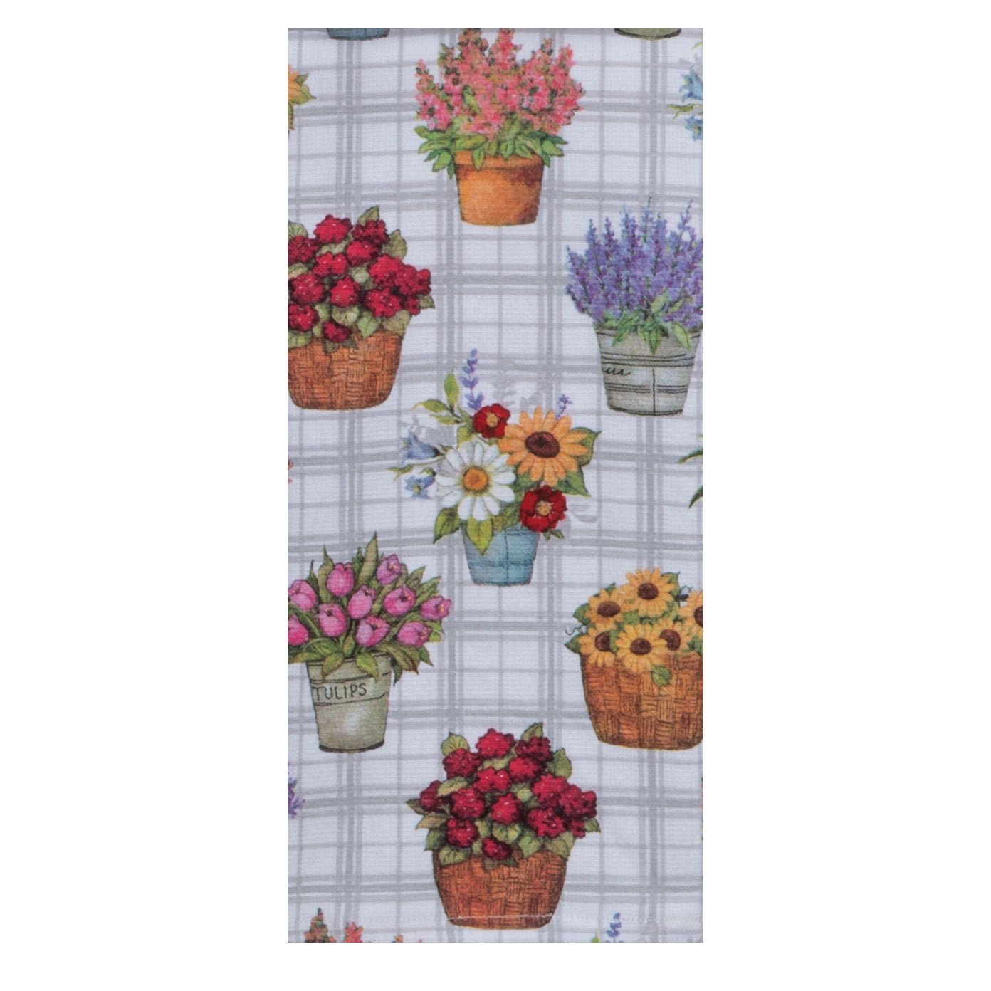 Flower Market Floral Pots Dual Purpose Terry Towel