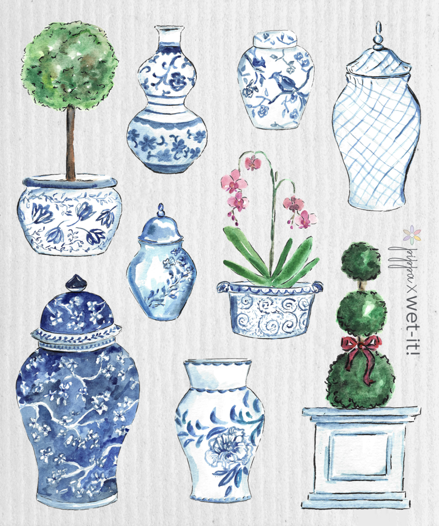 Wet-It Pippa Chinoiserie Mix Swedish Cloth