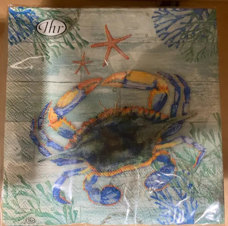 Clearwater Crab and Starfish Paper Cocktail Napkins