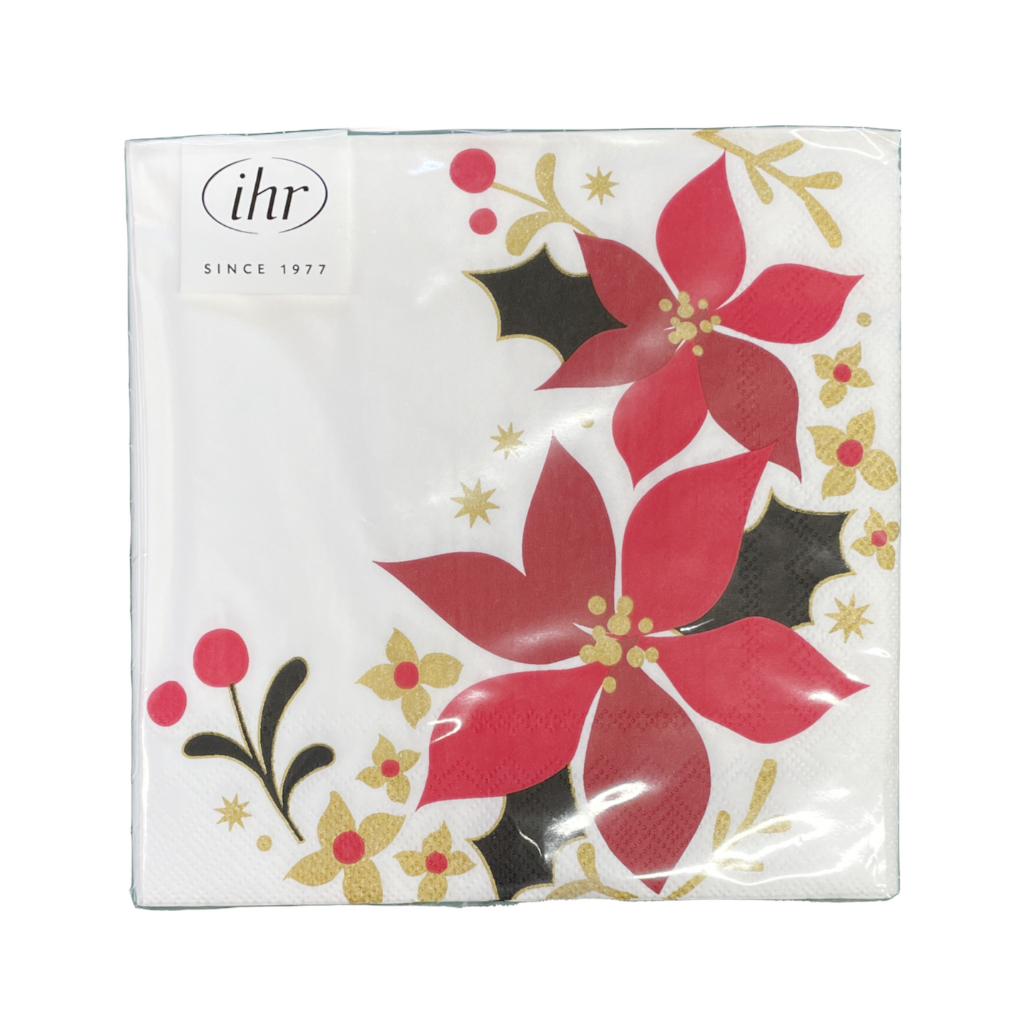 Merry Christmas Poinsettia Christmas Paper Lunch Napkin L030700