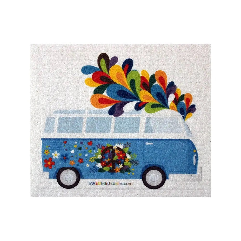 SWEDEdishcloth - Flower Power Bus