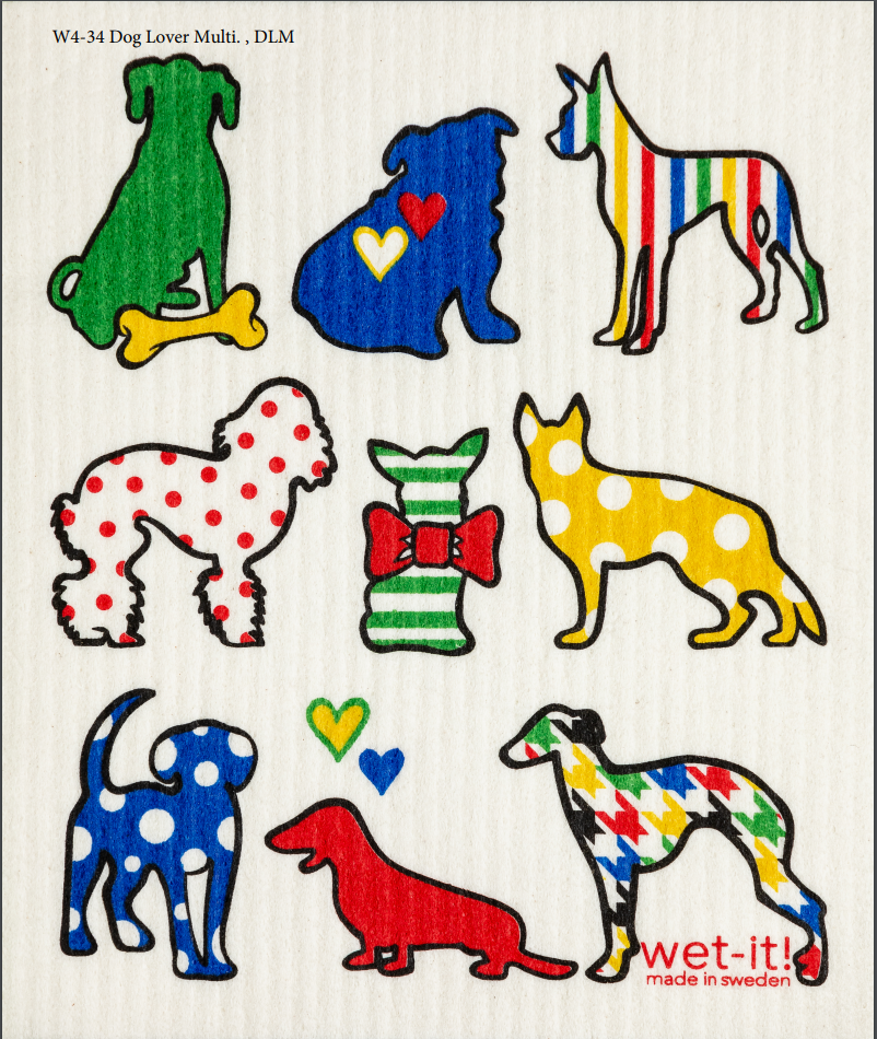 Wet-it - Dog Lover Multi-color Swedish Cloth