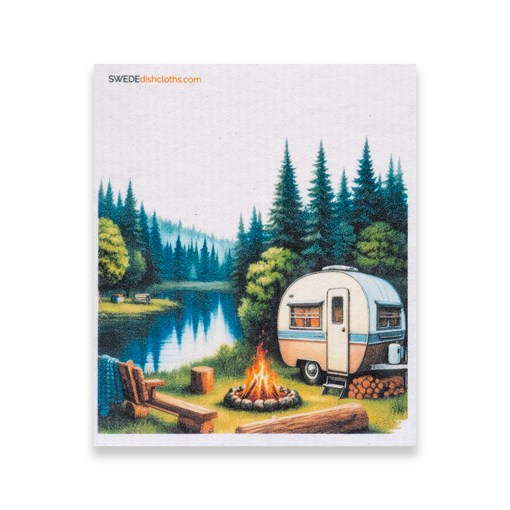 Swedish Dishcloth Camper and Campfire