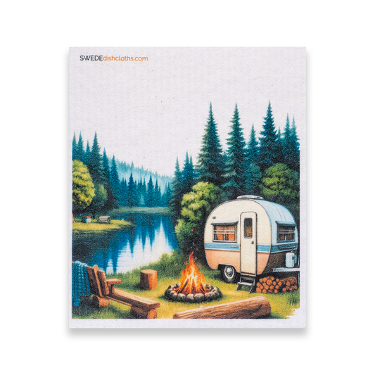 Swedish Dishcloth Camper and Campfire