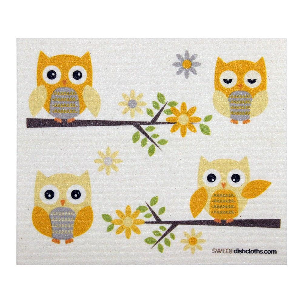 SWEDEdishcloth - Owls in Branches