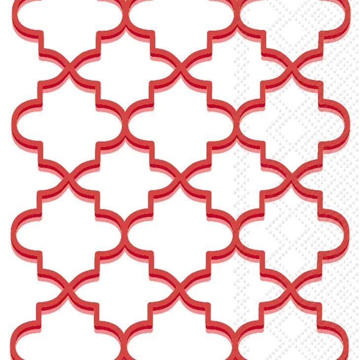 Moroccan Trellis Red Guest Towels BF834109