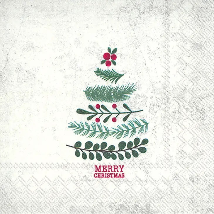Natural Christmas Tree Paper Cocktail Napkin C882200