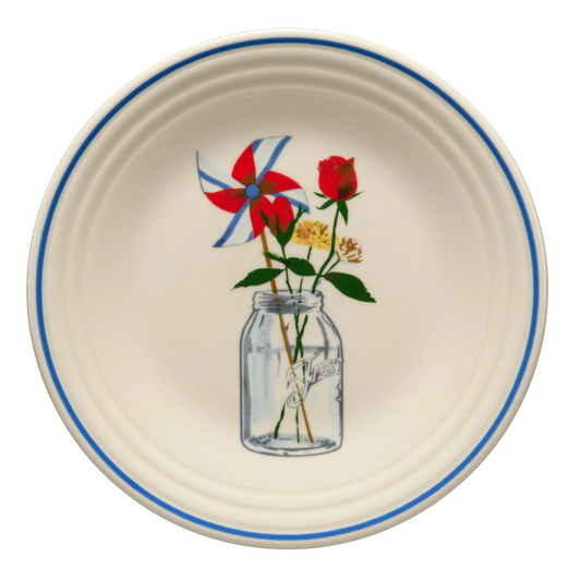 Fiesta® Classic Rim 9 Inch Luncheon Plate - Americana Mason Jar