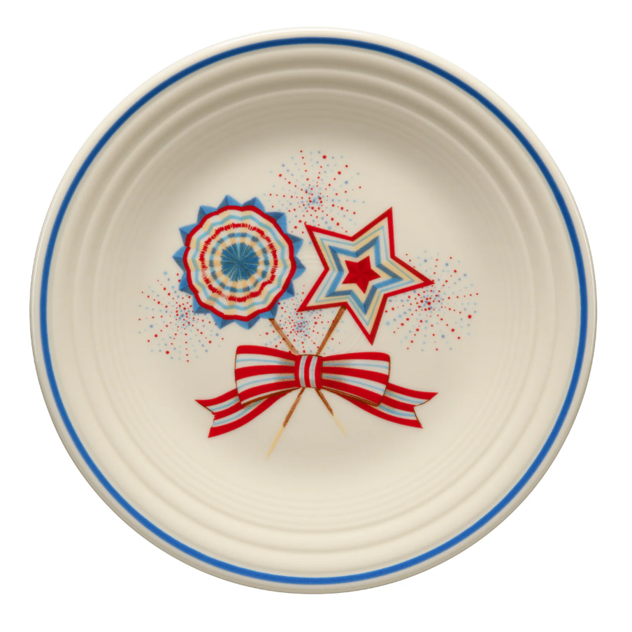 Fiesta® Classic Rim 9 Inch Luncheon Plate - Americana Fan, Star & Bow