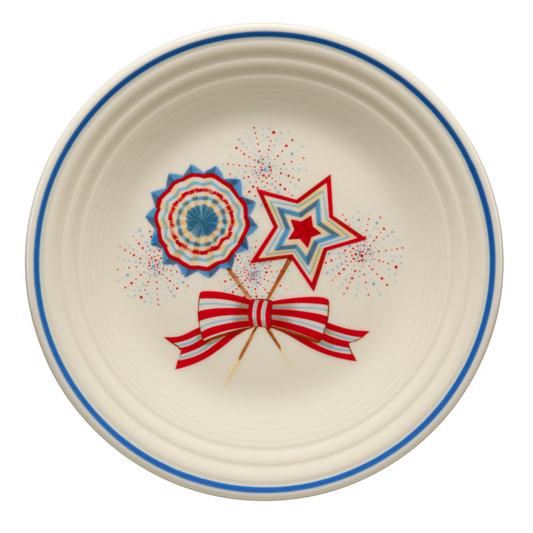 Fiesta® Classic Rim 9 Inch Luncheon Plate - Americana Fan, Star & Bow