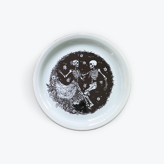 Fiesta Bistro Coupe 9 Inch Luncheon Plate - Skeleton Duet Sky