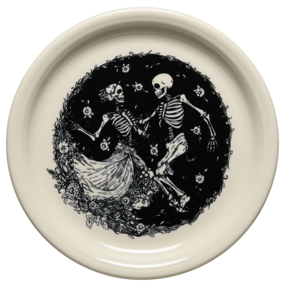 Fiesta Bistro Coupe 9 Inch Luncheon Plate - Skeleton Duet Linen