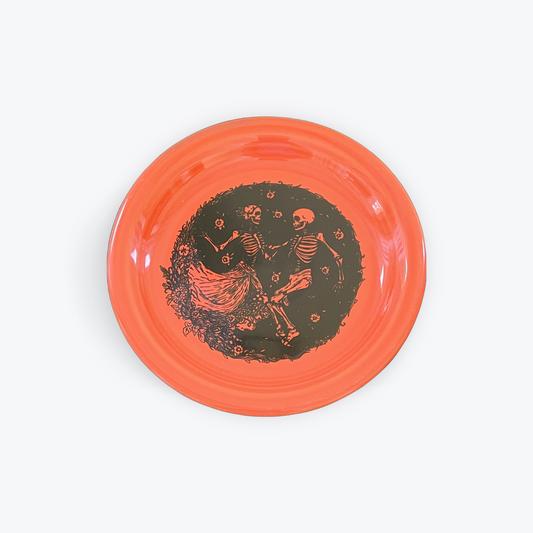 Fiesta® Appetizer Plate  - Skeleton Duet Poppy