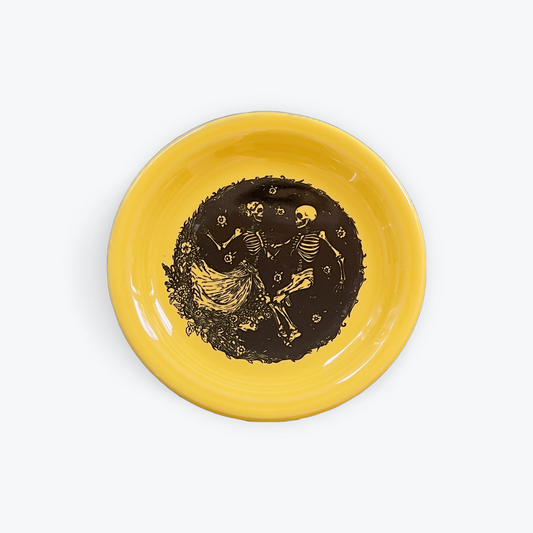 Fiesta® Appetizer Plate  - Skeleton Duet Sunflower