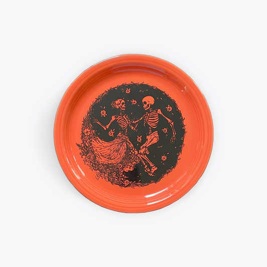 Fiesta Bistro Coupe 9 Inch Luncheon Plate - Skeleton Duet Poppy