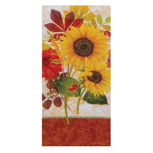 Autumn's Garden Sunflower Bouquet Dual Purpose Terry Towel