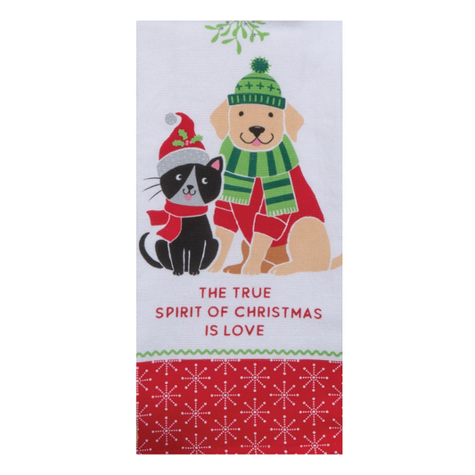 Christmas Pets Spirit of Christmas Dual Purpose Terry Towel