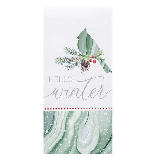 Wintergreen Wishes Hello Winter Dual Purpose Terry Towel