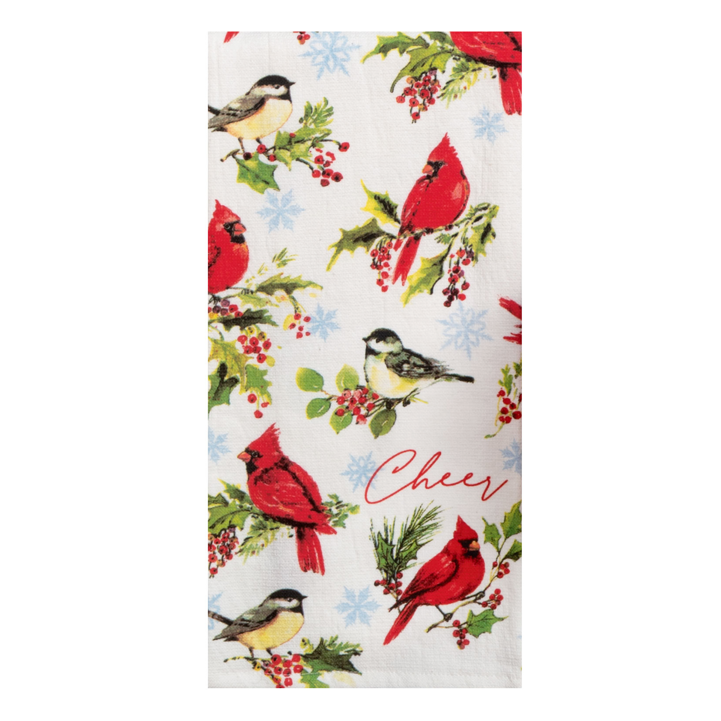 Cardinal & Holly Bird Toss Dual Purpose Terry Towel