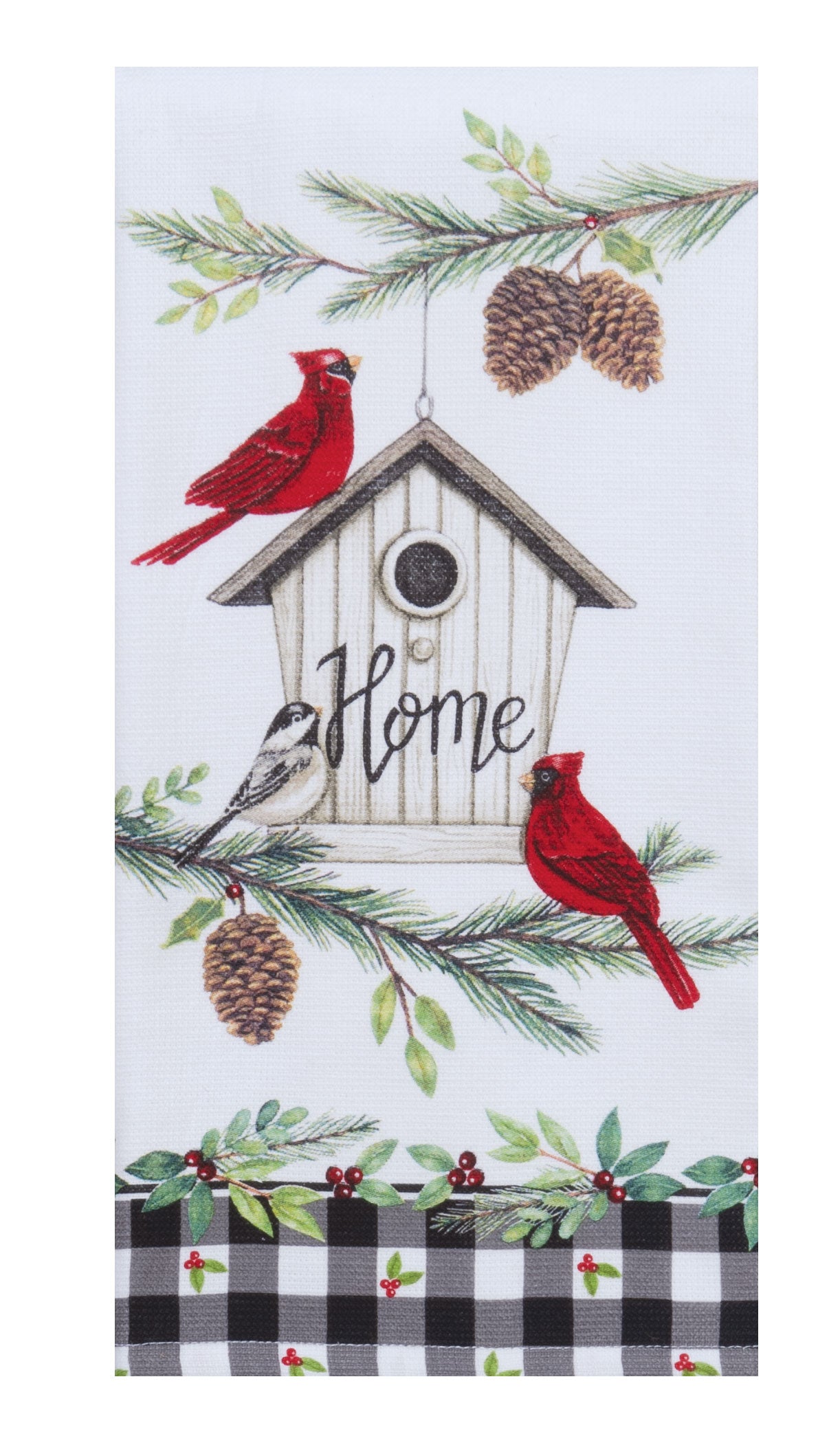 Winter Cardinal Home Birdhouse Dual Purpose Terry Towel H7098