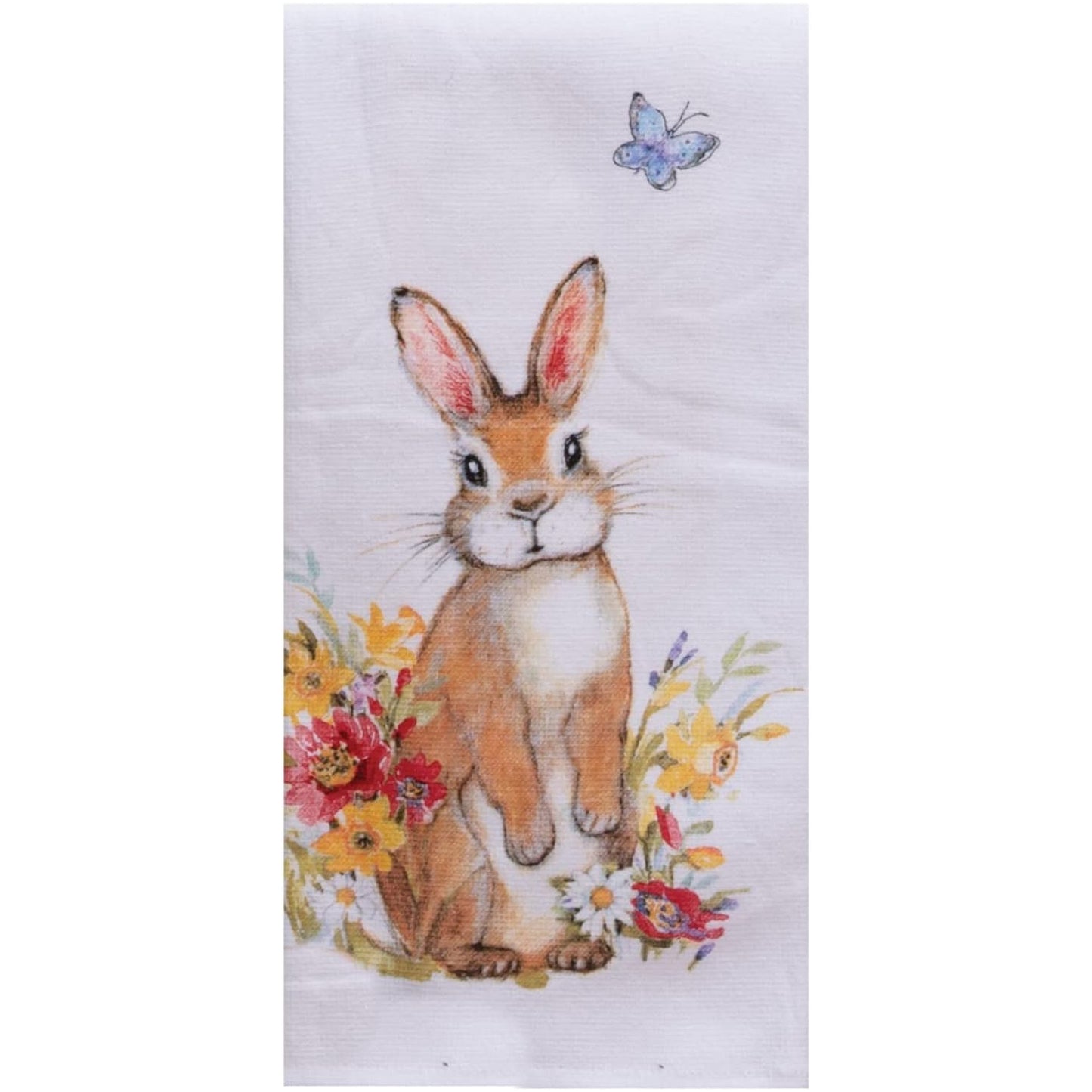 Spring Floral Bunny Dual Purpose Terry Towel