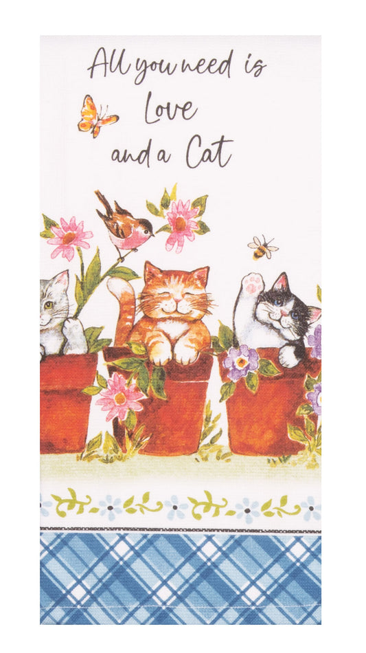 Curious Kittens Love Cat Dual Purpose Terry Towel