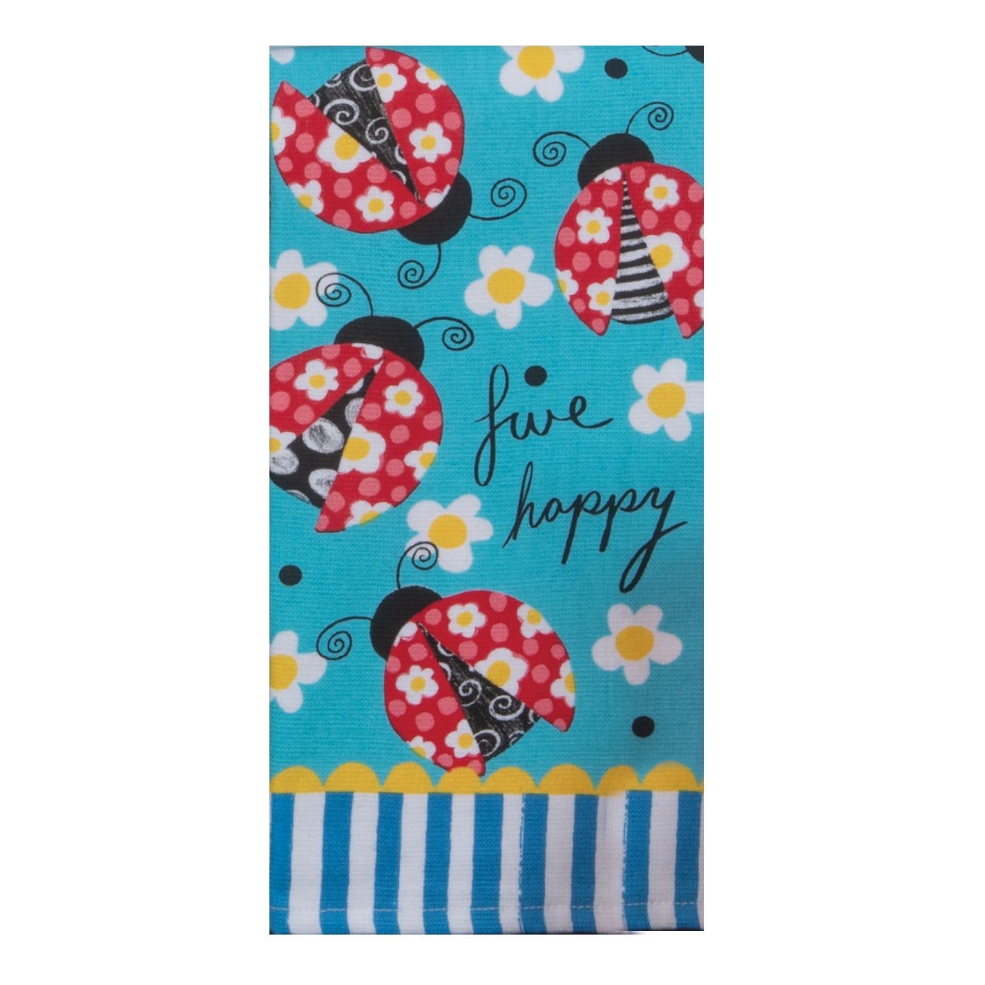 Summer Fun Live Happy Ladybugs Dual Purpose Terry Towel