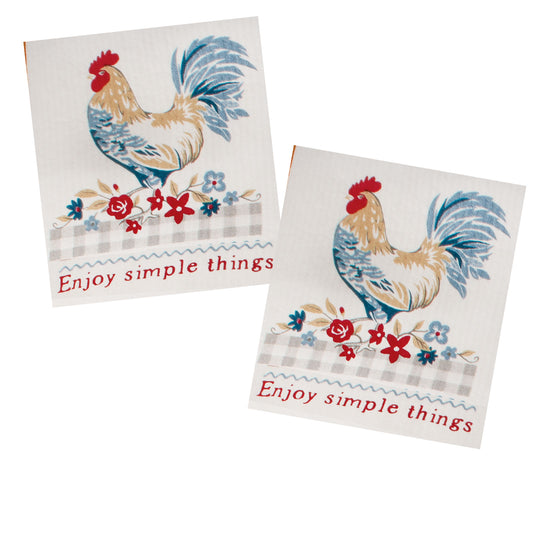 Countryside Rooster 2PK Swedish Fun Cloths