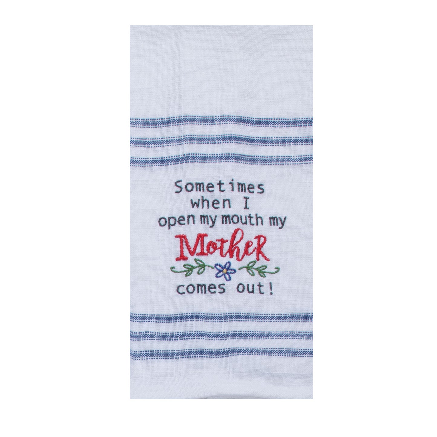 Mother Embroidered Tea Towel