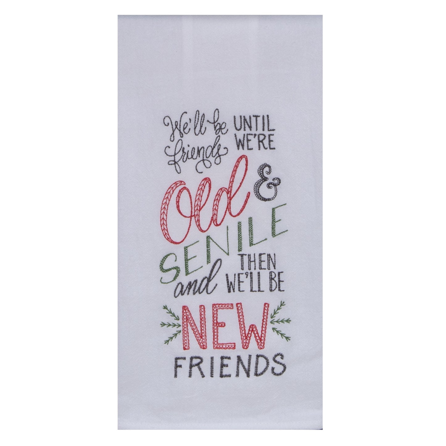 New Friends Embroidered Flour Sack Towel