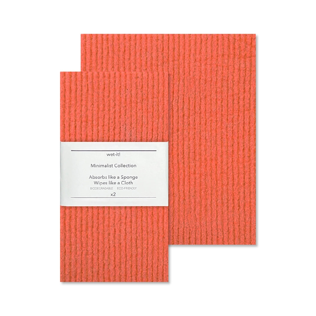 Wet-It - Pantone 172 Orange / 2 Pk  Swedish Cloth