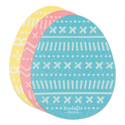 Danica - Easter Eggs Shaped Swedish cloth Set of 3