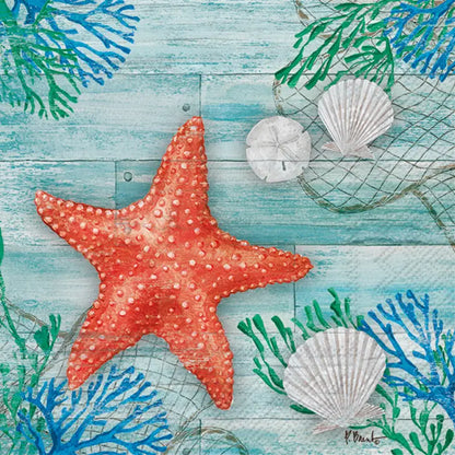 Clearwater Crab and Starfish Paper Cocktail Napkins
