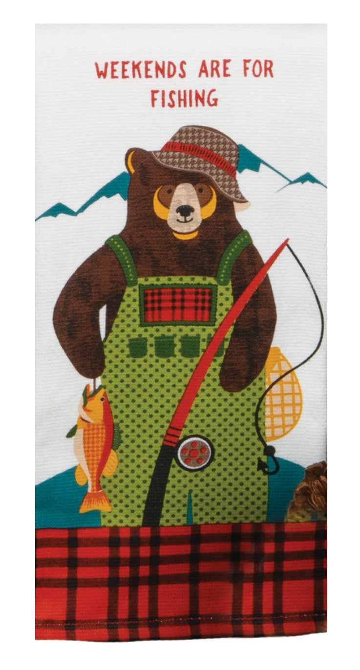 Forest Friends Fishing Bear Dual Purpose Terry Towel