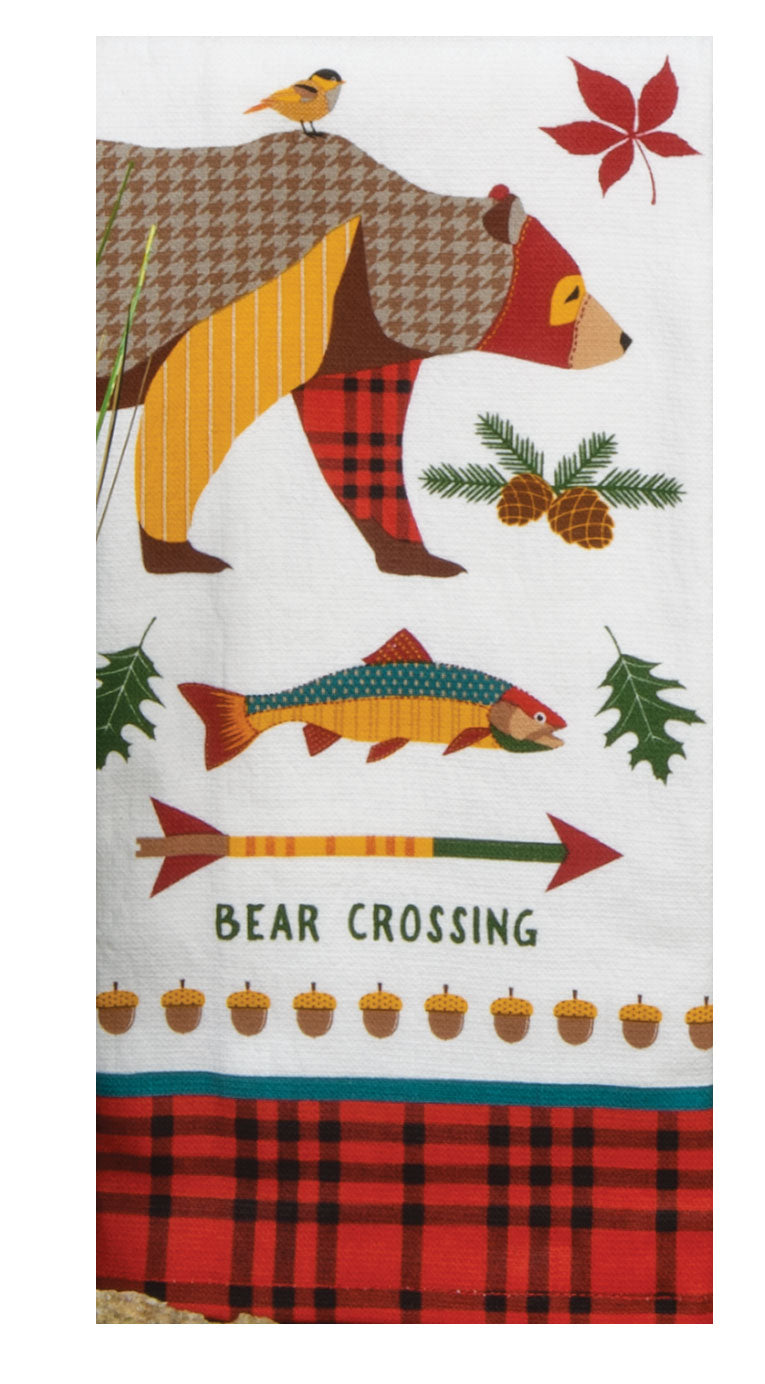 Forest Friends Bear Crossing Dual Purpose Terry Towel