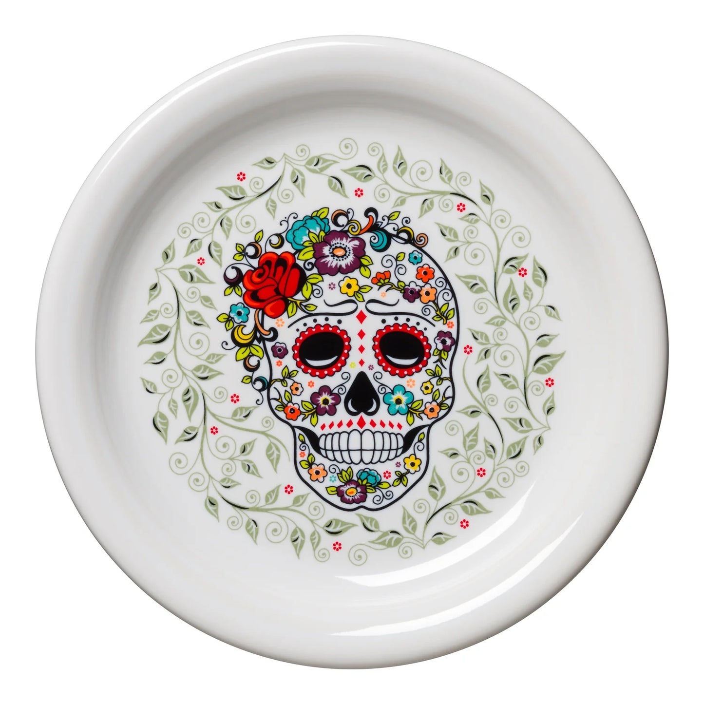 Fiesta® Appetizer Plate  - Skull and Vine Sugar