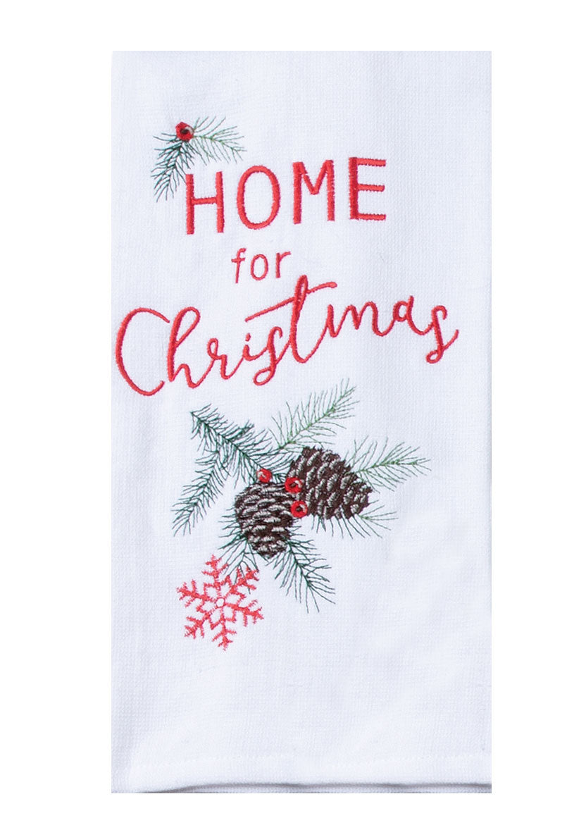 Woodsy Christmas Embroidered Dual Purpose Terry Towel