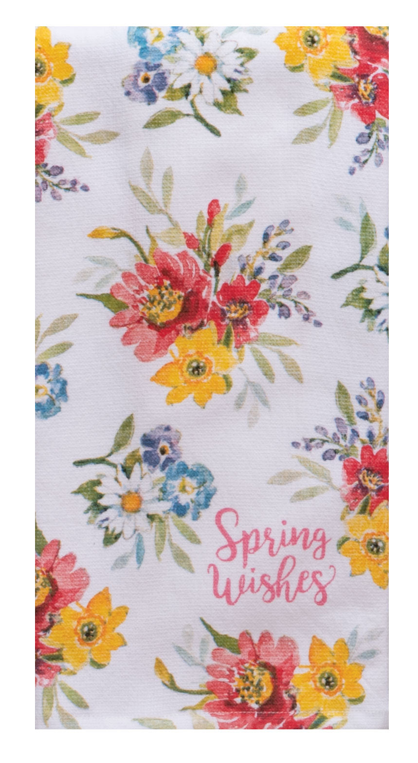Spring Floral Bunny Spring Wishes Dual Purpose Terry Towel